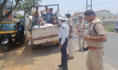 यातायात नियमों की अवहेलना, 69 वाहन चालकों पर जुर्माना