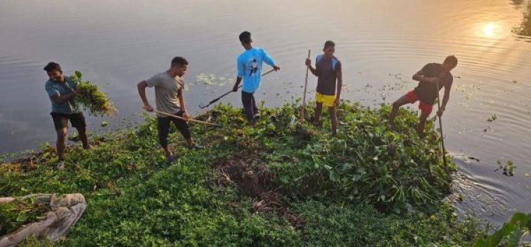 निशुल्क सैन्य प्रशिक्षण ले रहे युवक-युवतियों और पूर्व सैनिकों ने चलाया स्वच्छता अभियान