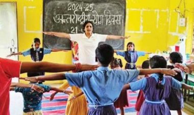 प्राथमिक शाला जोन्दरापदर में मनाया योग दिवस