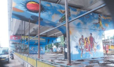 फ्लाई ओवर के नीचे बॉस्केट बॉल, बैडमिंटन कोर्ट जल्द