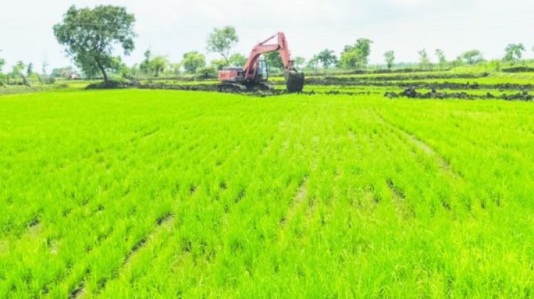 फसल रौंदकर पाइप लाइन डालने पर भडक़े किसान