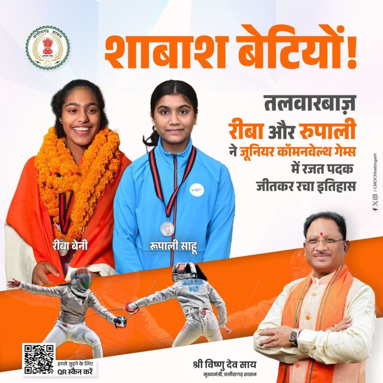 छत्तीसगढ़ की तलवारबाज़ रीबा बेन्नी और कुमारी रूपाली साहू