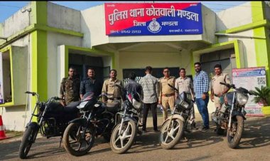 थाना कोतवाली पुलिस ने चोरी की 05 मोटरसाइकिल की जब्त