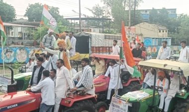 ट्रैक्टर रैली निकालने वाले कांग्रेस जिलाध्यक्ष समेत 100 पर FIR:शासकीय आदेश की अवहेलना करने का आरोप