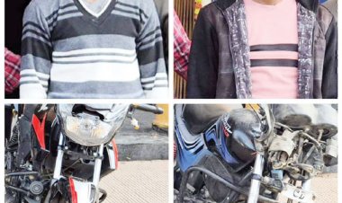 दुपहिया चोरी के 2 मामले, 2 गिरफ्तार