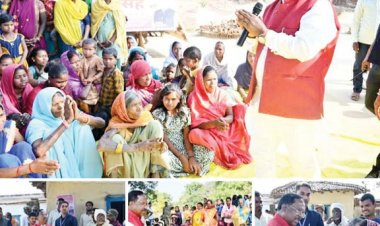 भाजपा समर्थित प्रत्याशियों के पक्ष में प्रचार कर रहे मंत्री रामविचार नेताम