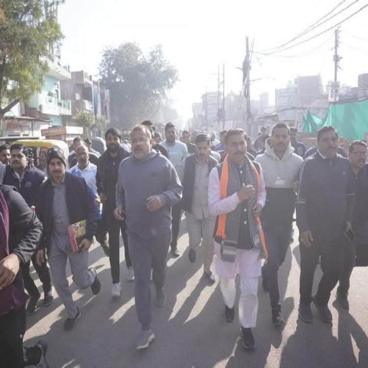 ग्वालियर में दौड़े ऊर्जा मंत्री प्रद्युम्न सिंह तोमर:शहर को नशा मुक्त, स्वच्छ बनाने हुई मैराथन; दिल्ली जीत पर बोले-आपदा खत्म-अच्छा समय शुरू