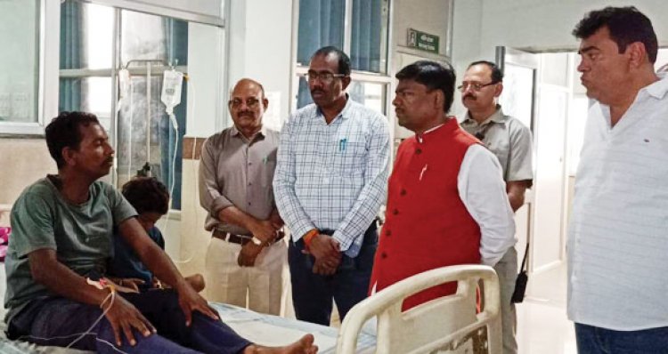 मंत्री केदार ने जिला अस्पताल में फूड प्वाइजनिंग पीडि़तों से की मुलाकात