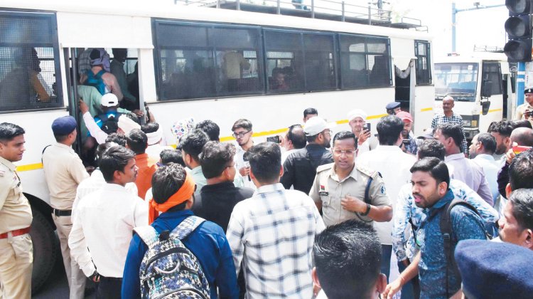 शिक्षक भर्ती तूता में विशाल धरना प्रदर्शन, आप ने किया समर्थन